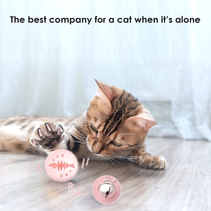 Boules interactives pour chat : Pack de 3 avec herbe et LED miniature 2