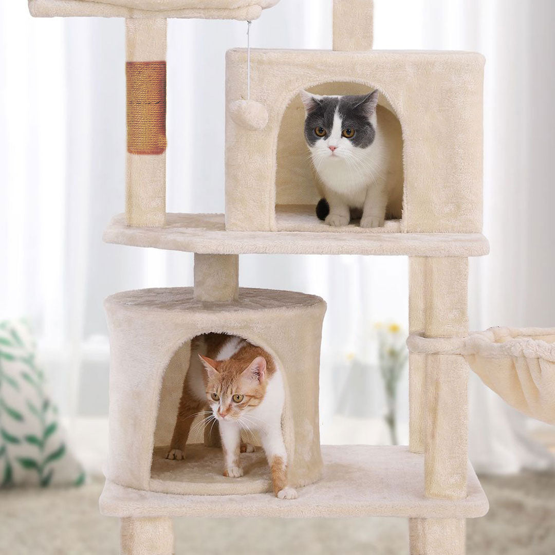 Arbre à chat 150 cm Animalux - Double Niche et Griffoirs miniature 2