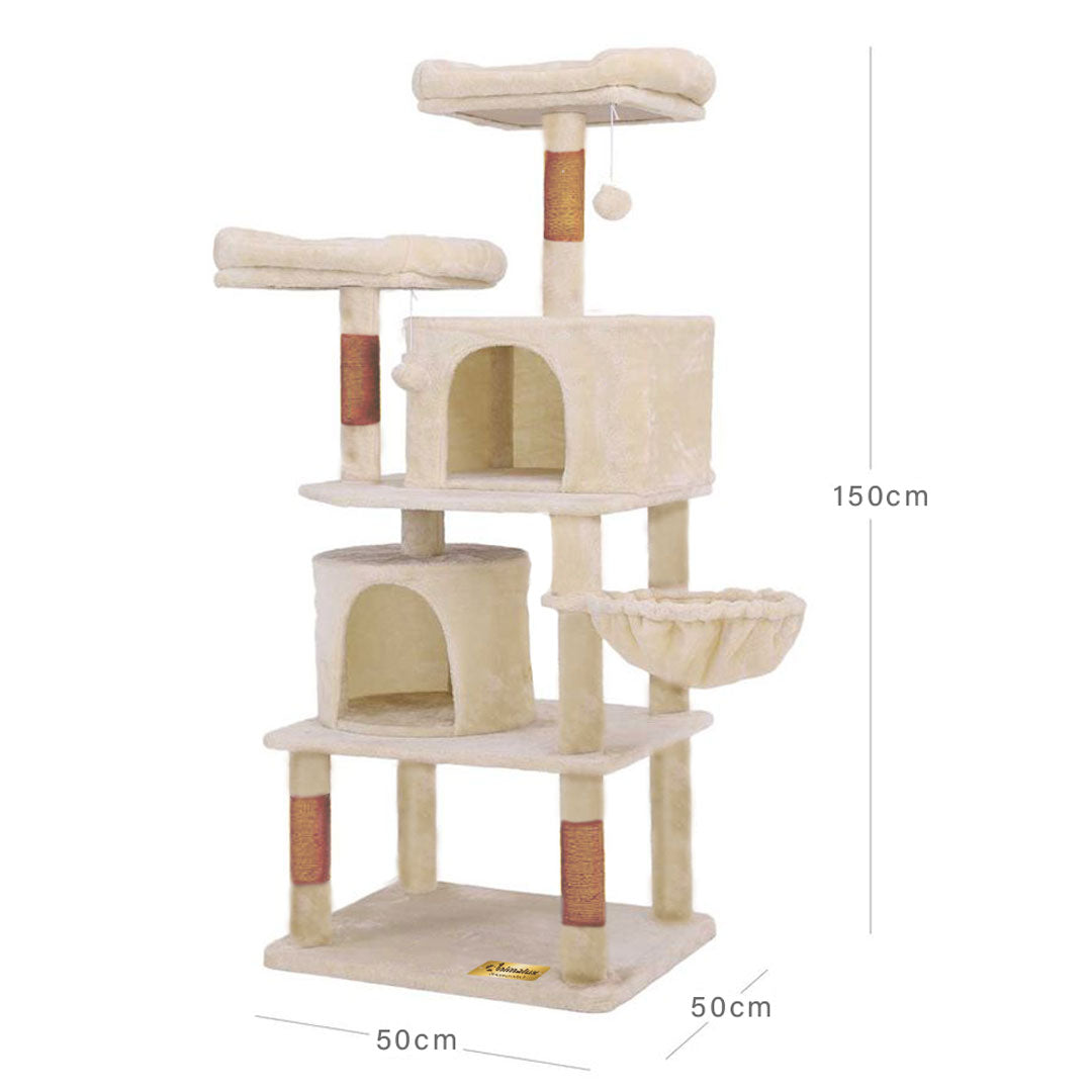 Arbre à chat 150 cm Animalux - Double Niche et Griffoirs miniature 4