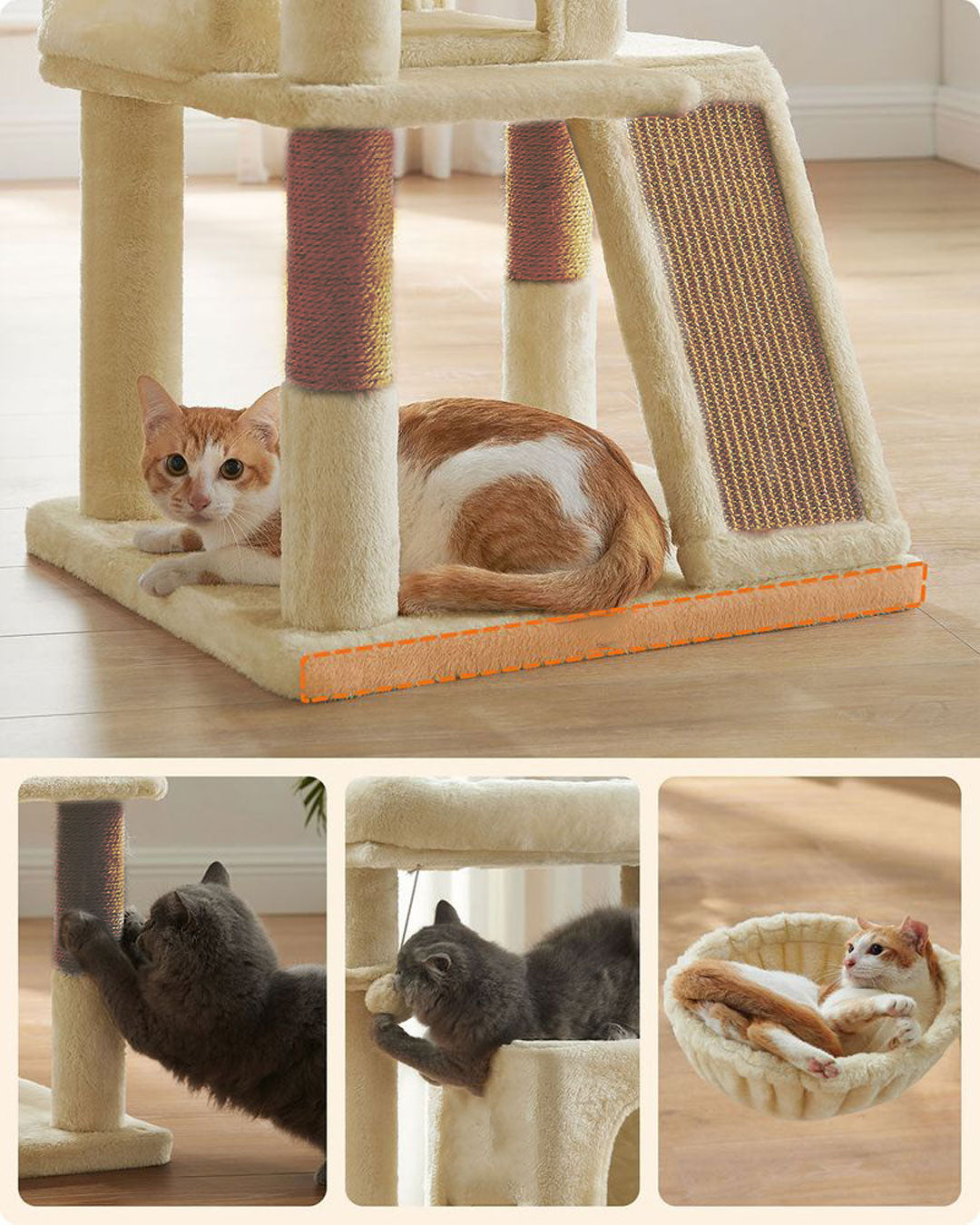 Arbre à chat de luxe avec hamac – 100 cm - ECO miniature 2