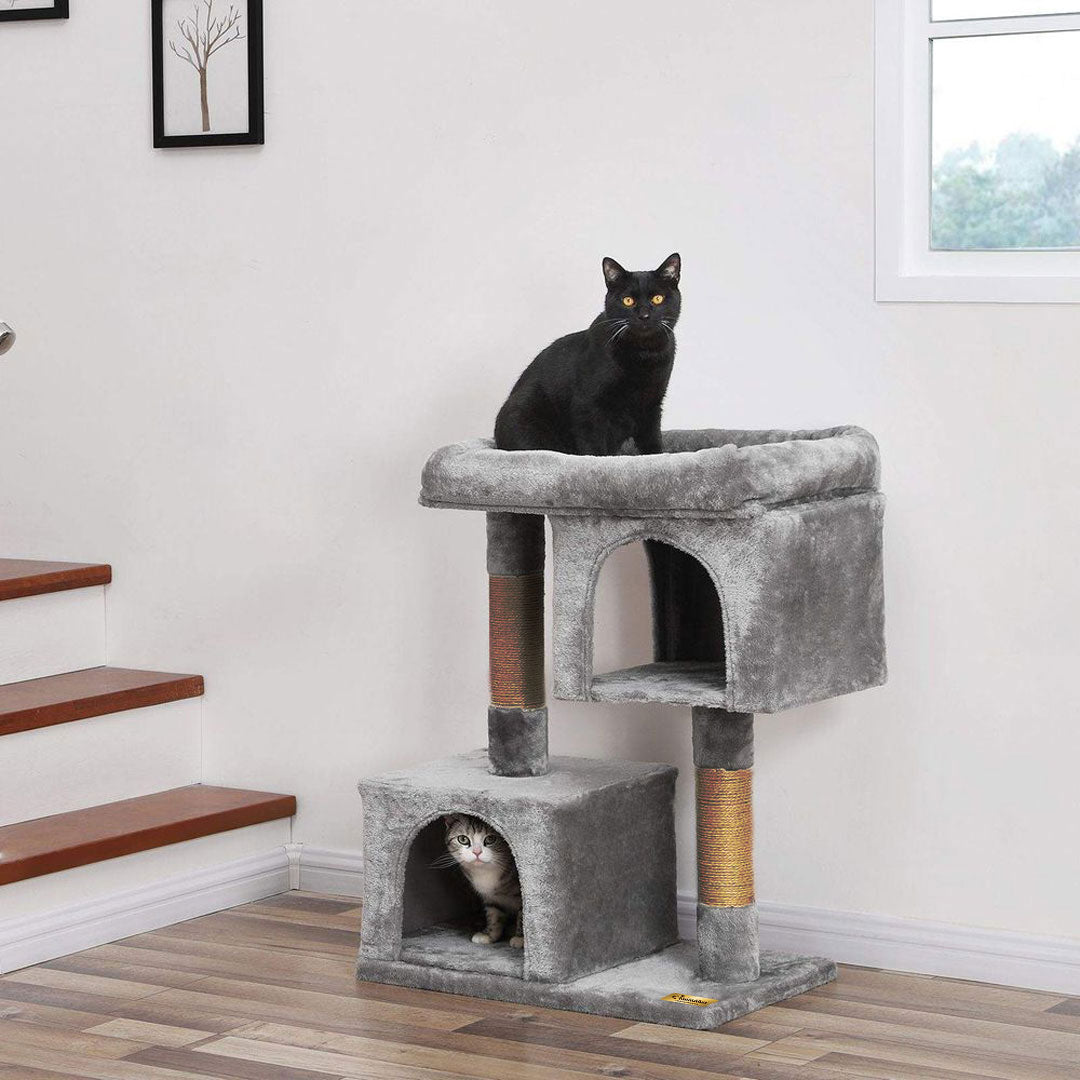 Arbre à chat de luxe en bois naturel – 80 cm - Beige - ECO miniature 8