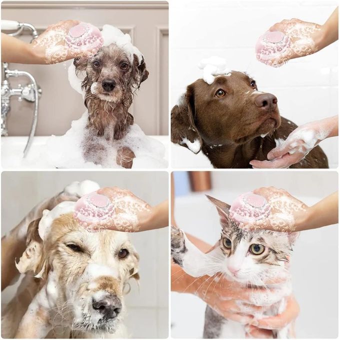 Brosse de bain en silicone souple pour animaux miniature 2