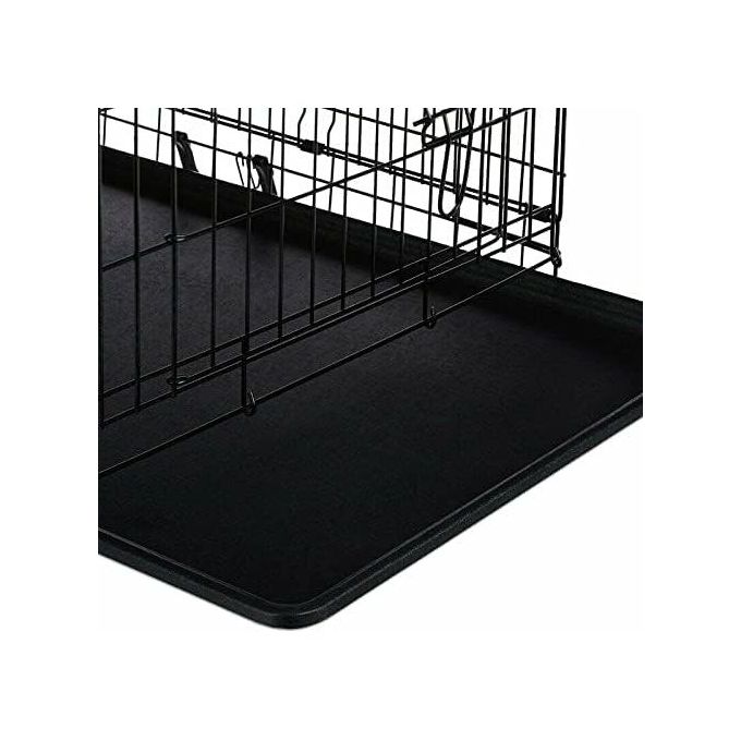 Cage pour chien avec 2 portes, plateau en plastique amovible et pliable en métal miniature 2