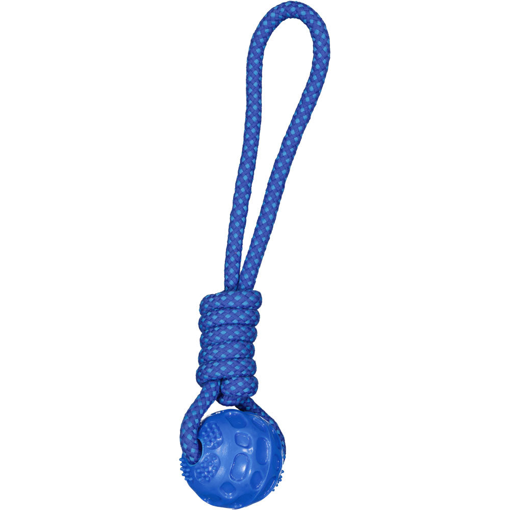 Corde avec balle pour chien bleu — 1