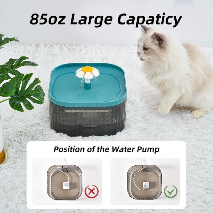 distributeur d'eau ultra silencieux pour animaux de compagnie avec pompe intelligente et 3 filtres de remplacement, miniature 2