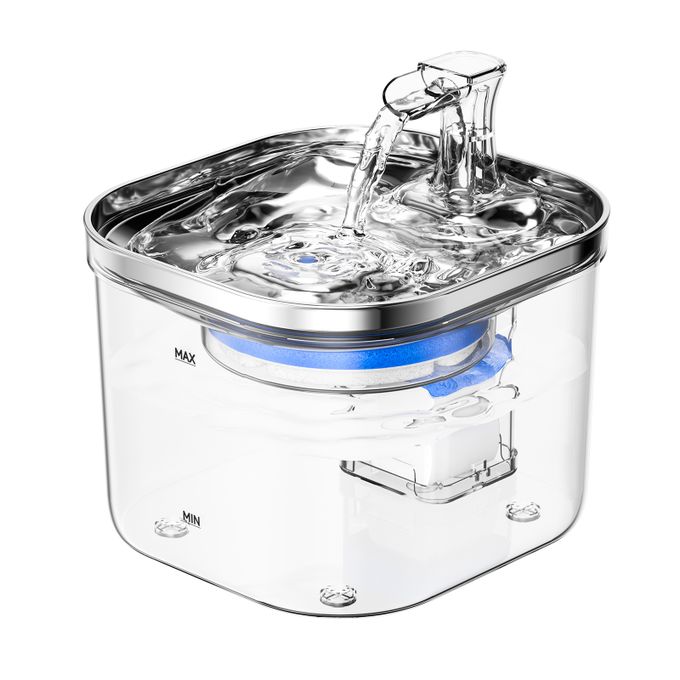 Fontaine à eau pour chat semi-en acier inoxydable 2L miniature 2