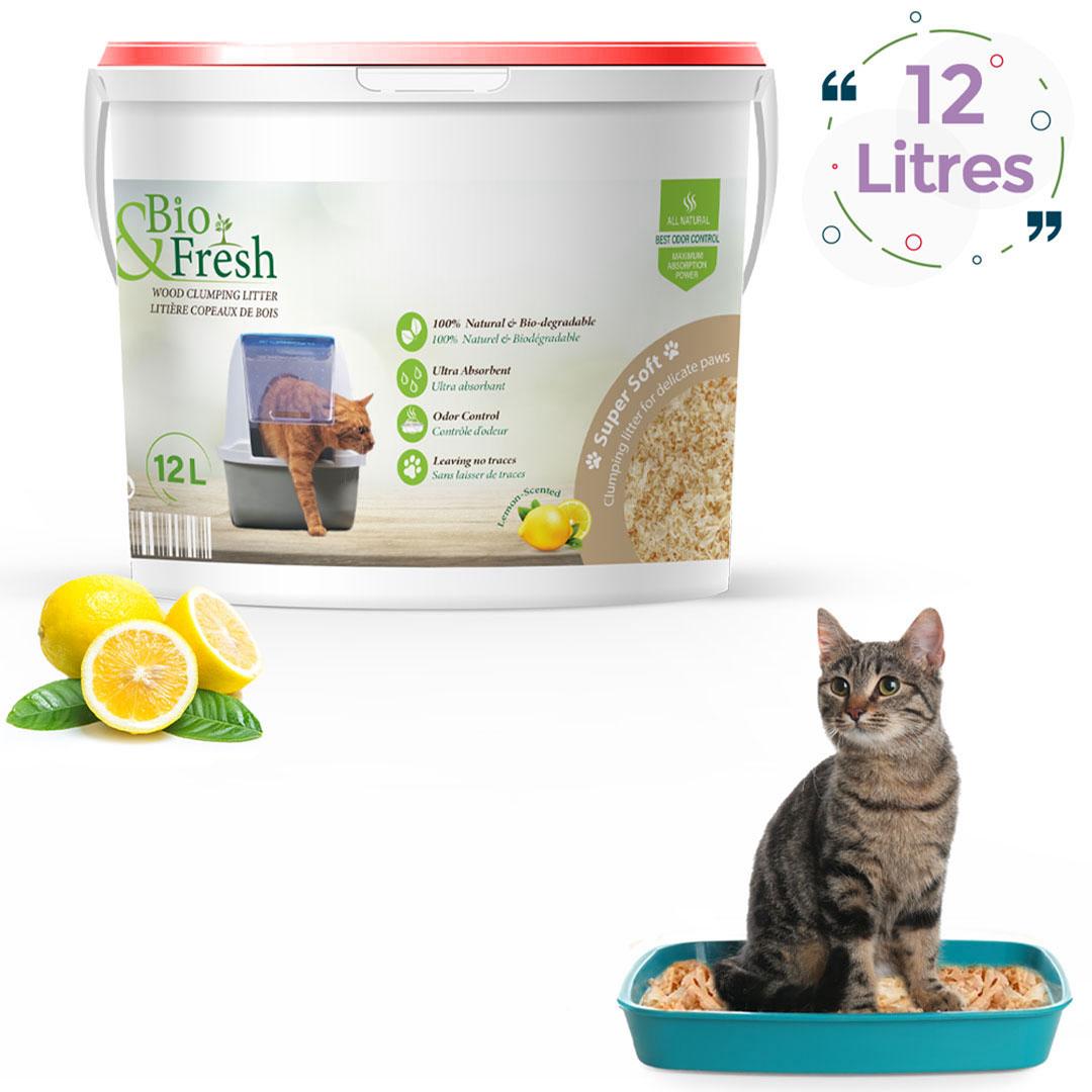 Fresh Litière granulés de bois BIO parfumée citron 12 L — 1