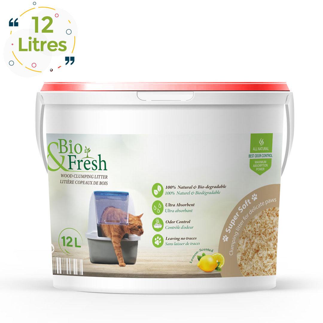 Fresh Litière granulés de bois BIO parfumée citron  12 L miniature 2