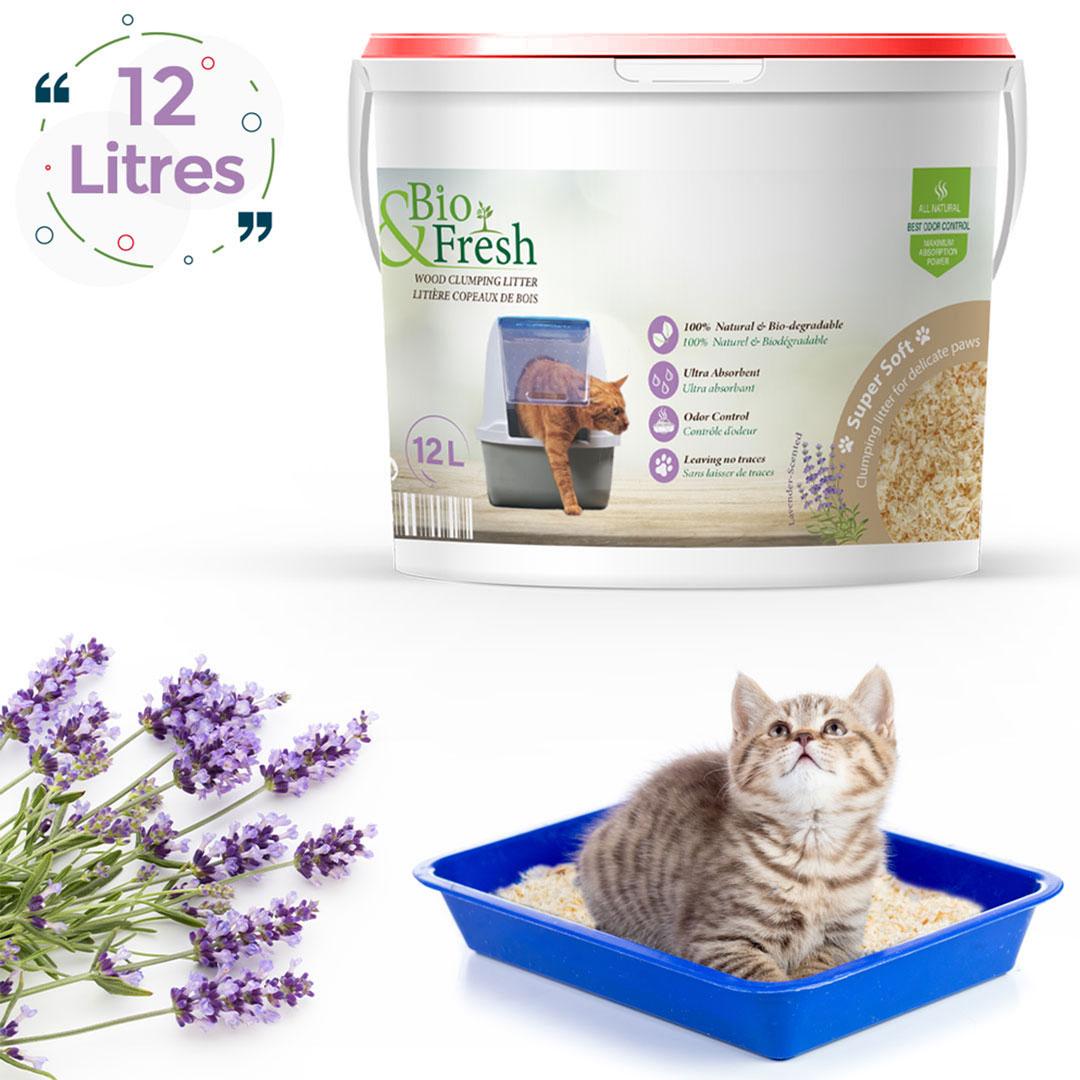 Fresh Litière granulés de bois BIO parfumée  lavander 12 L miniature 2