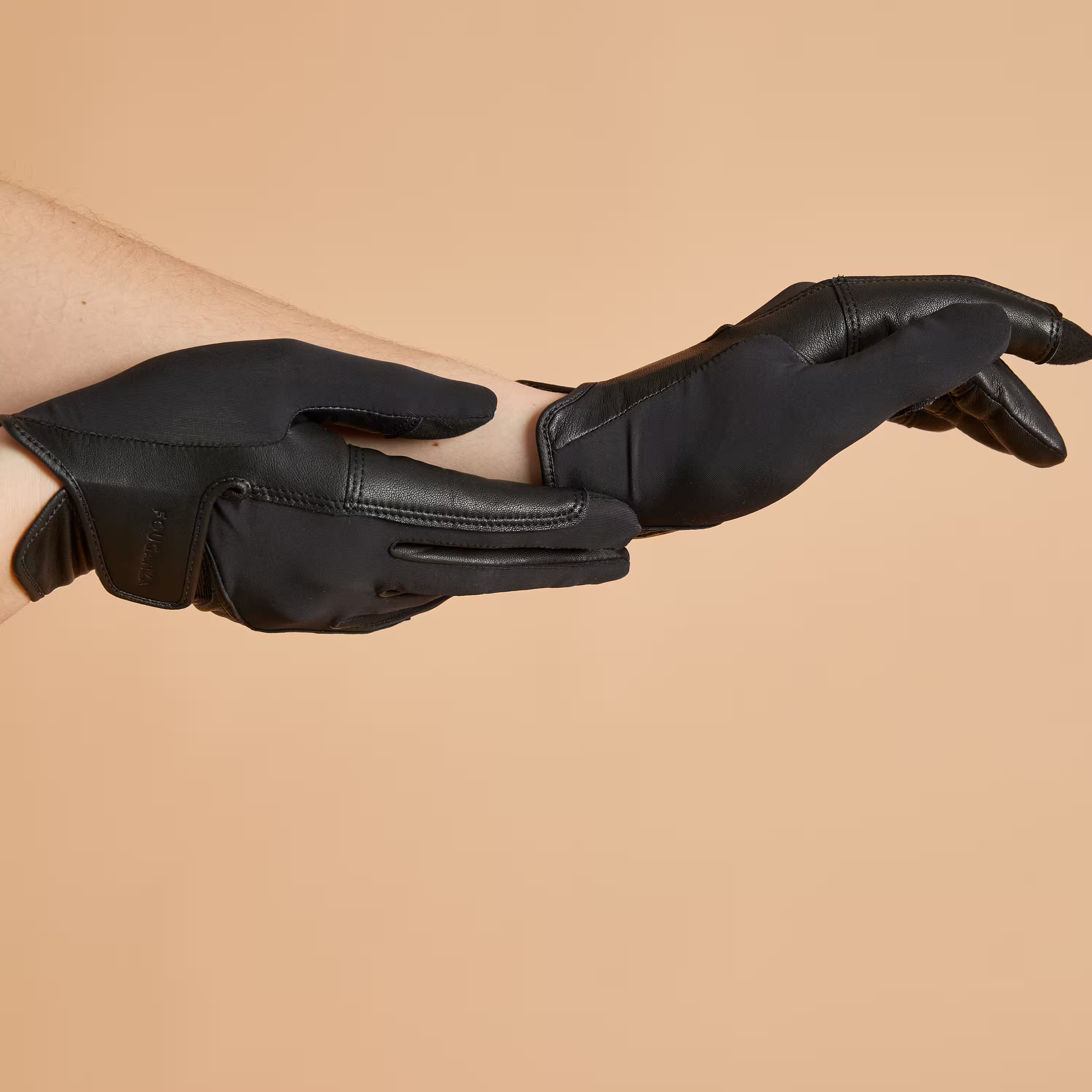 Gants cuir équitation adulte Noir miniature 3