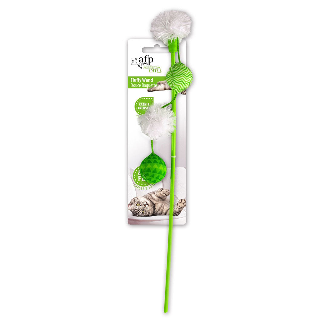 Jouet baguette à balle avec plumes & Catnip vert — 1