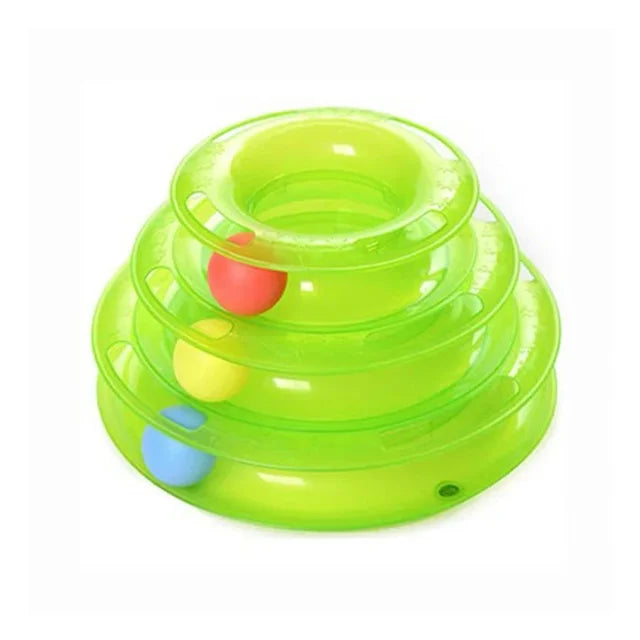 Jouet boule pour chat trois plateaux rotatifs miniature 2