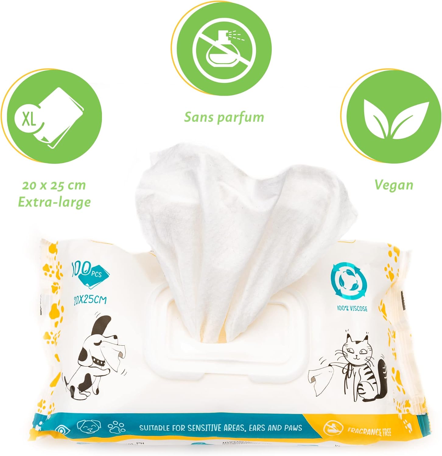 Lingettes nettoyantes pour Chien & chat miniature 2