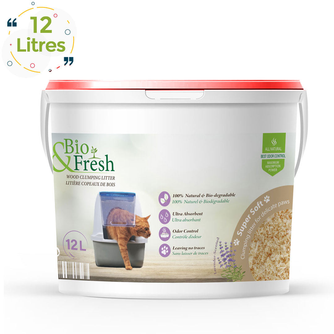 Litière pour chat en bois 12L Lavender Bio Fresh miniature 2