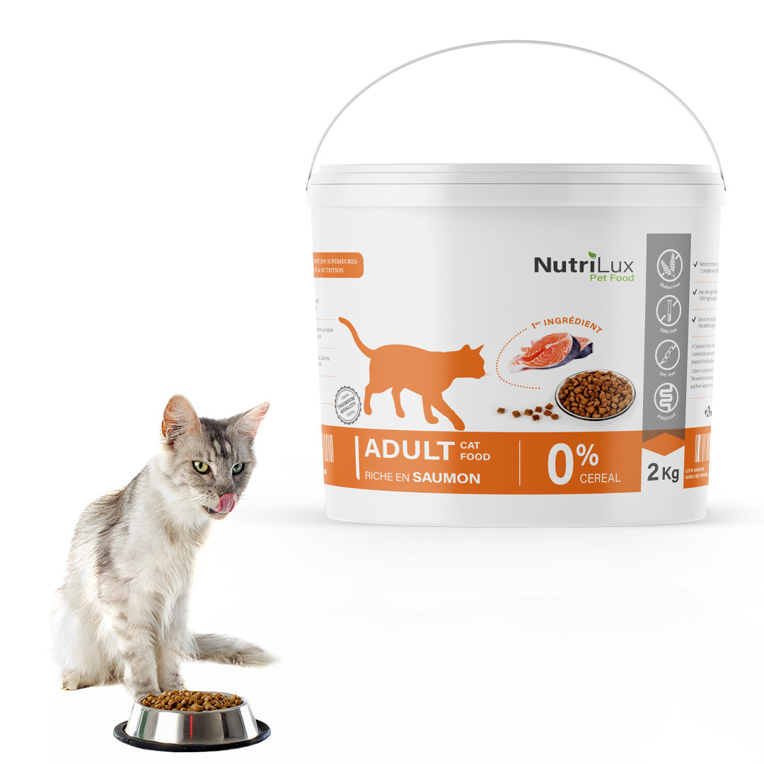 Nutrilux Croquette chat adult  riche en saumon  SANS CEREAL 2kg miniature 2