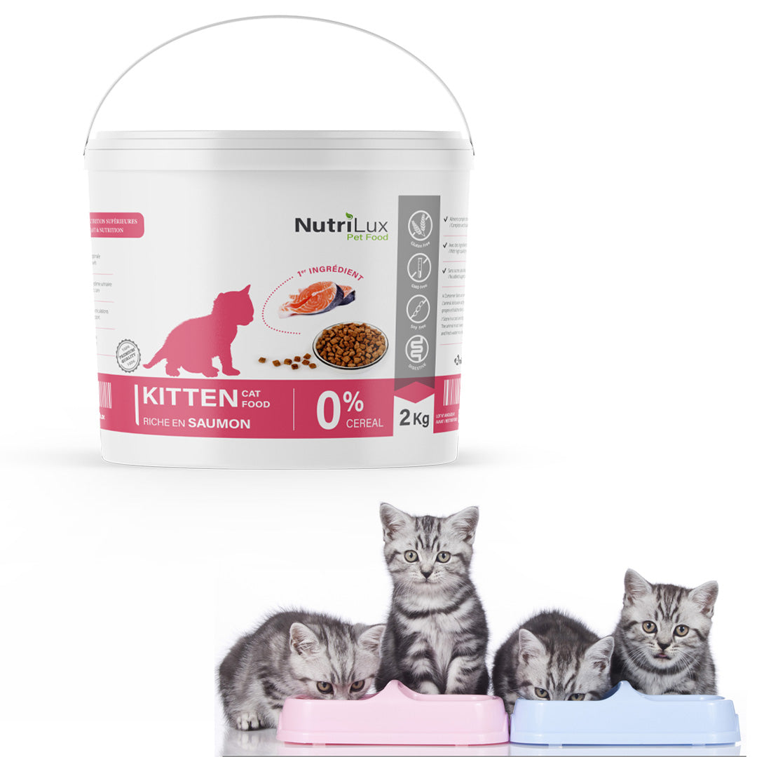 Nutrilux Croquette chat KITTEN SANS CEREAL  riche en saumon 2 KG miniature 2