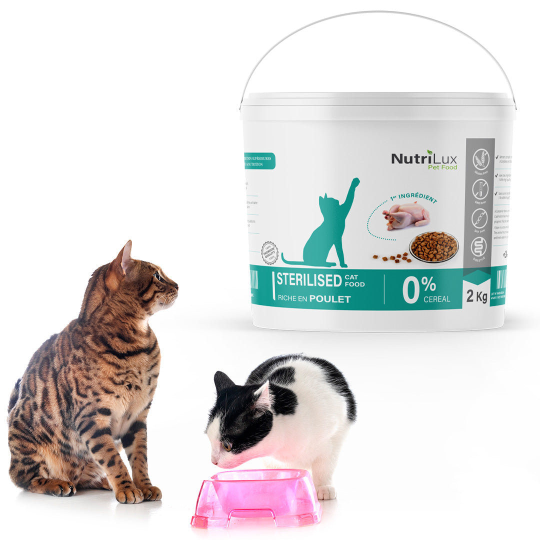 Nutrilux Croquette Chat Sterilised - Poulet - 2 Kg miniature 2