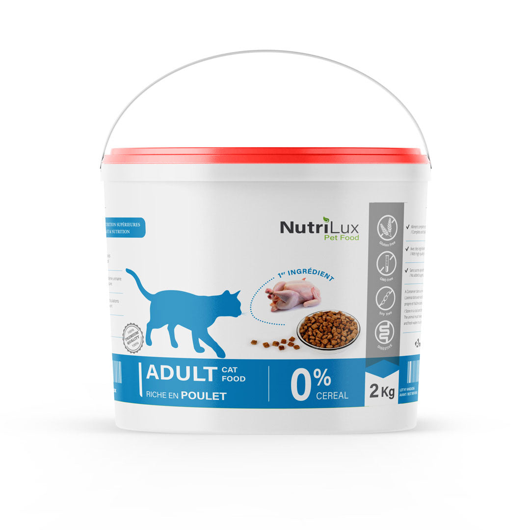 NutriLux Croquettes Chat Adulte Poulet 2 kg – 0 % Céréales miniature 2