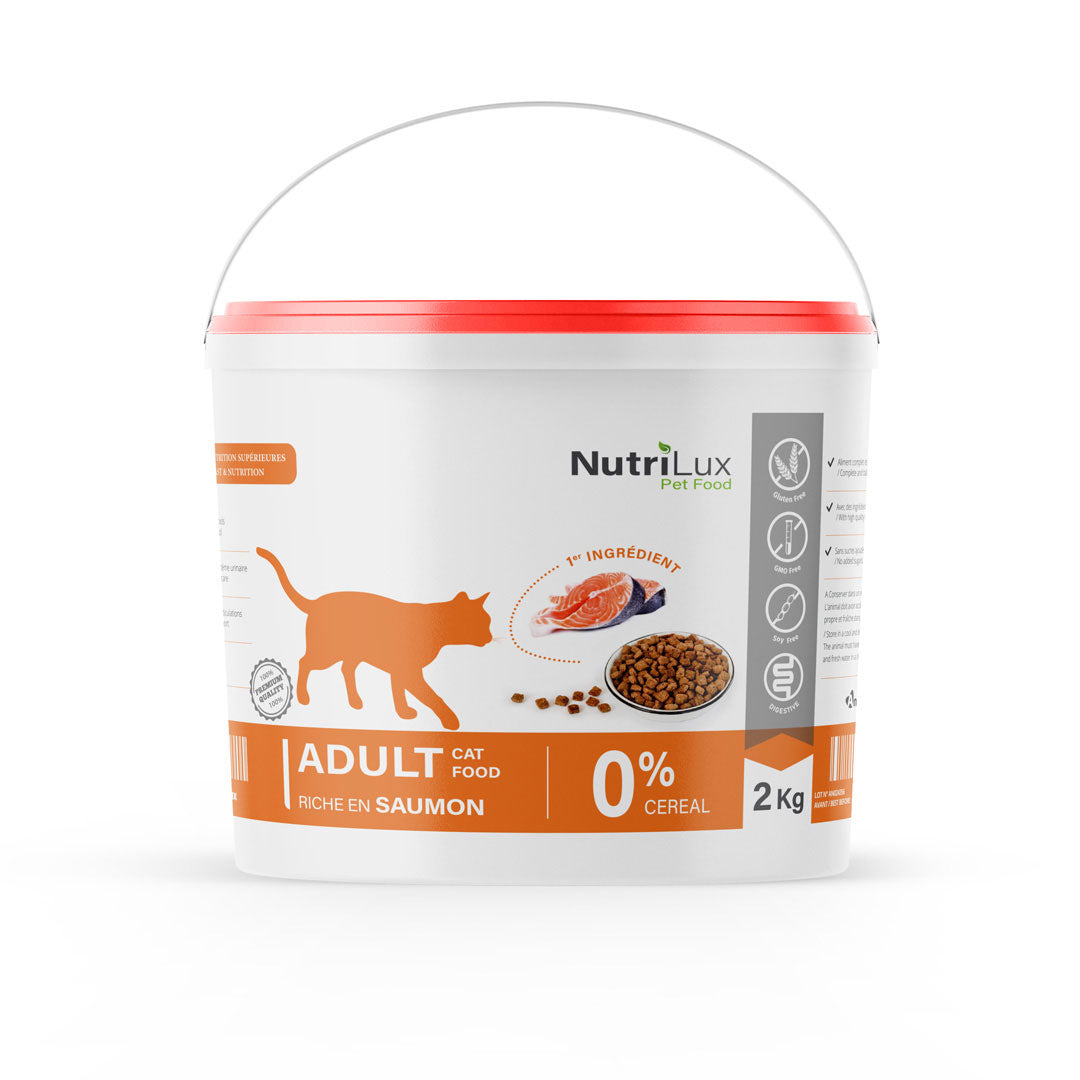 NutriLux Croquettes Chat Adulte Saumon 2 kg – 0 % Céréales miniature 2