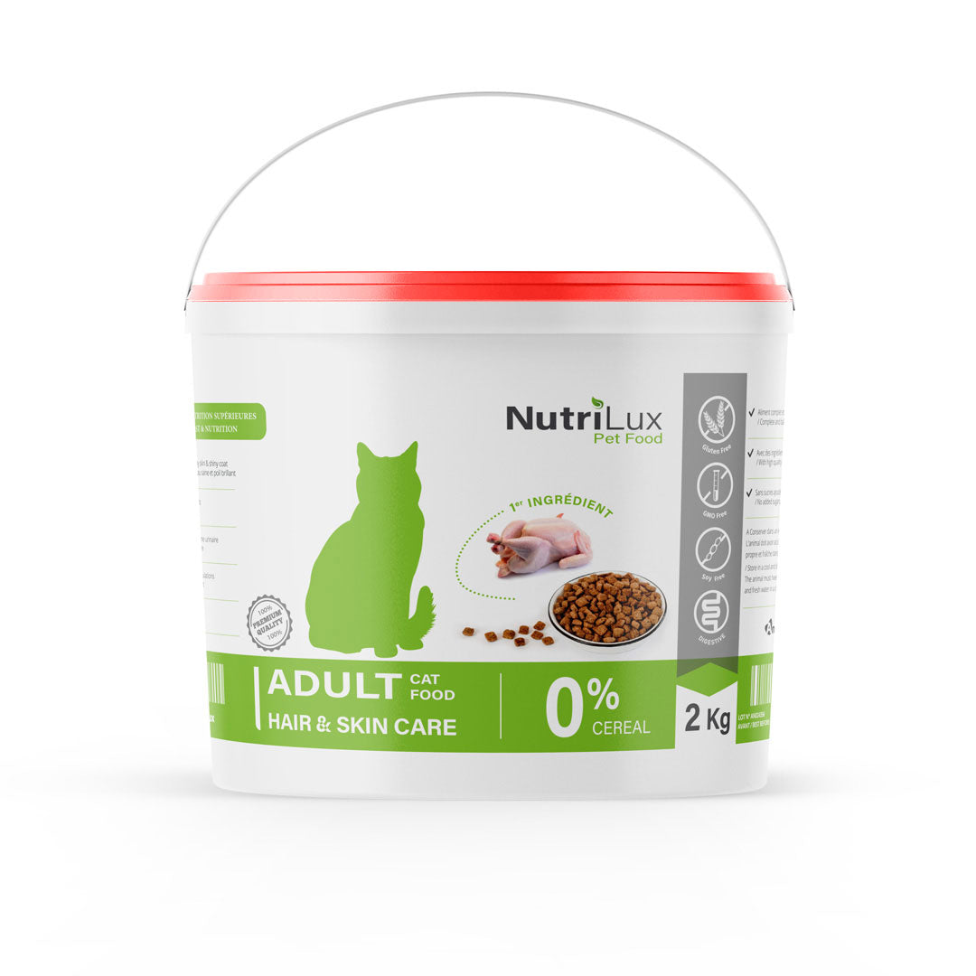 NutriLux Croquettes Chat Hair & Skin Care Poulet 2 kg – 0 % Céréales miniature 2