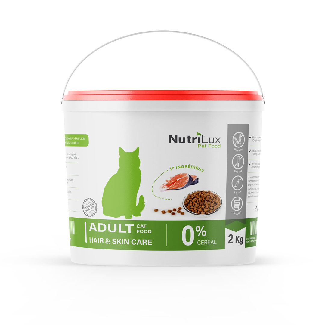 NutriLux Croquettes Chat Hair & Skin Care Saumon 2 kg – 0 % Céréales miniature 2