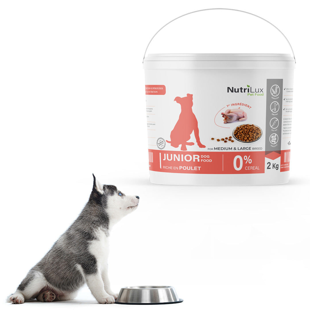 Nutrilux Croquettes chien  JUNIOR sans céreal riche en poulet 2kg miniature 2