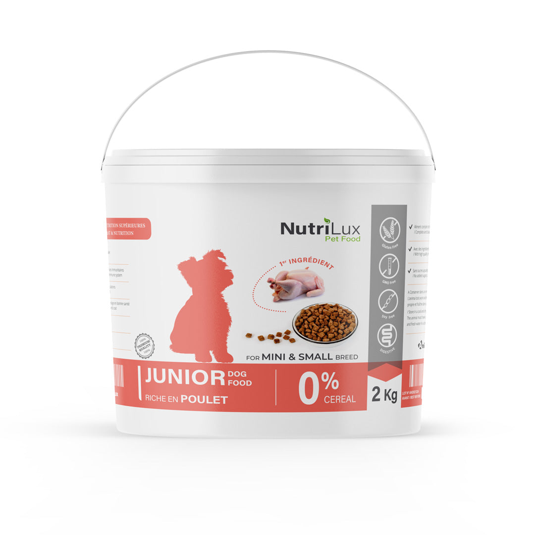 Nutrilux Croquettes chien JUNIOR sans céreal riche en poulet 2kg miniature 2