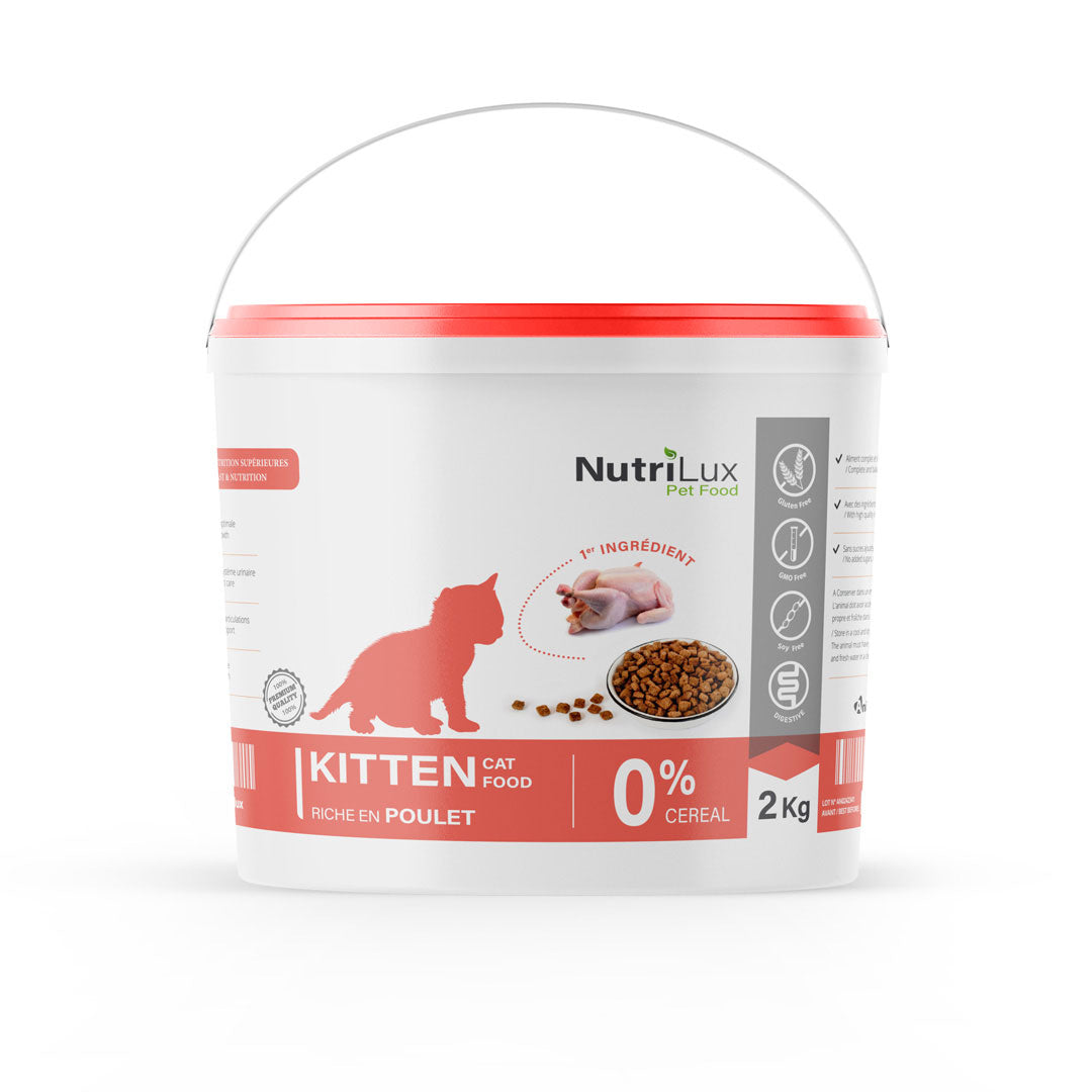 NutriLux Croquettes Kitten Poulet 2 kg – 0 % Céréales miniature 2