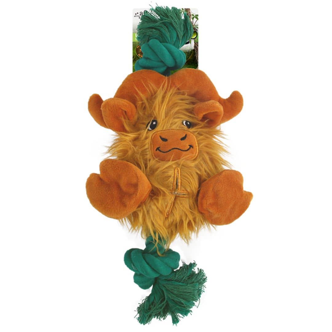Peluche buffle Big Foot couineur & corde de soie — 1