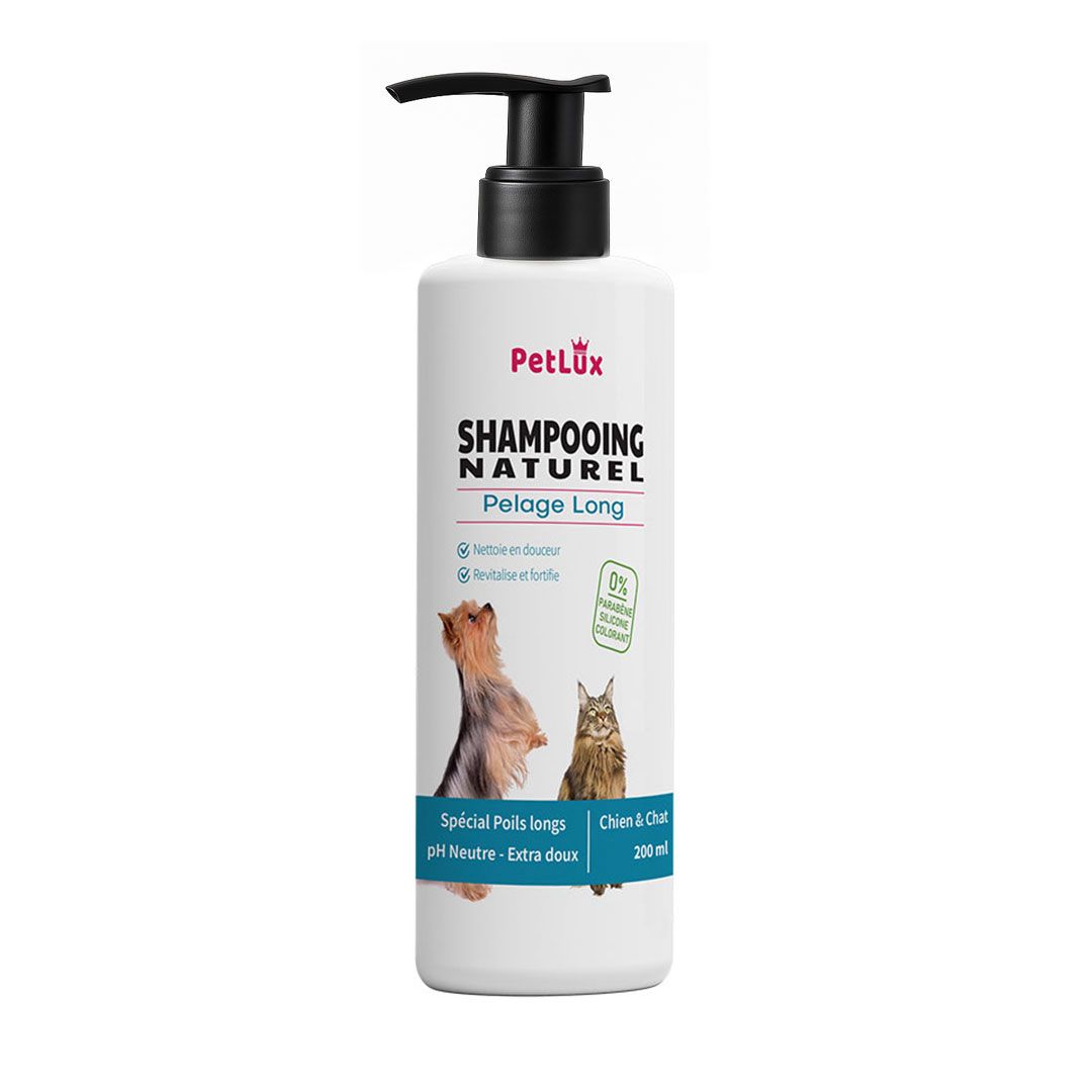 Petlux Shampooing Naturel Pelage Long – Chien & Chat (200ml) — 1