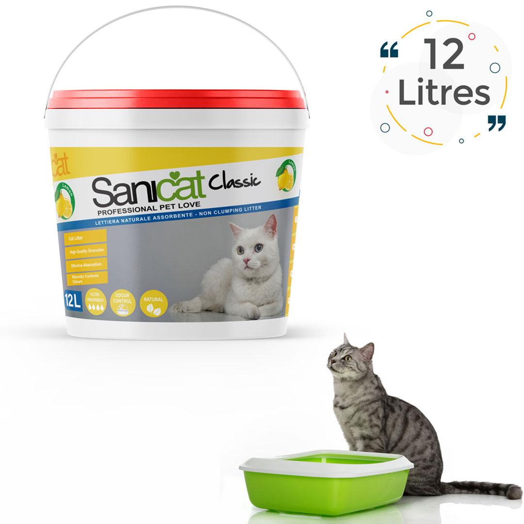 Sanicat Litière agglomérante parfumée citron 12 L — 1