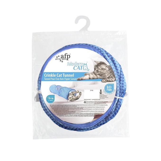 Tunnel pour chat 70 cm bleu miniature 3