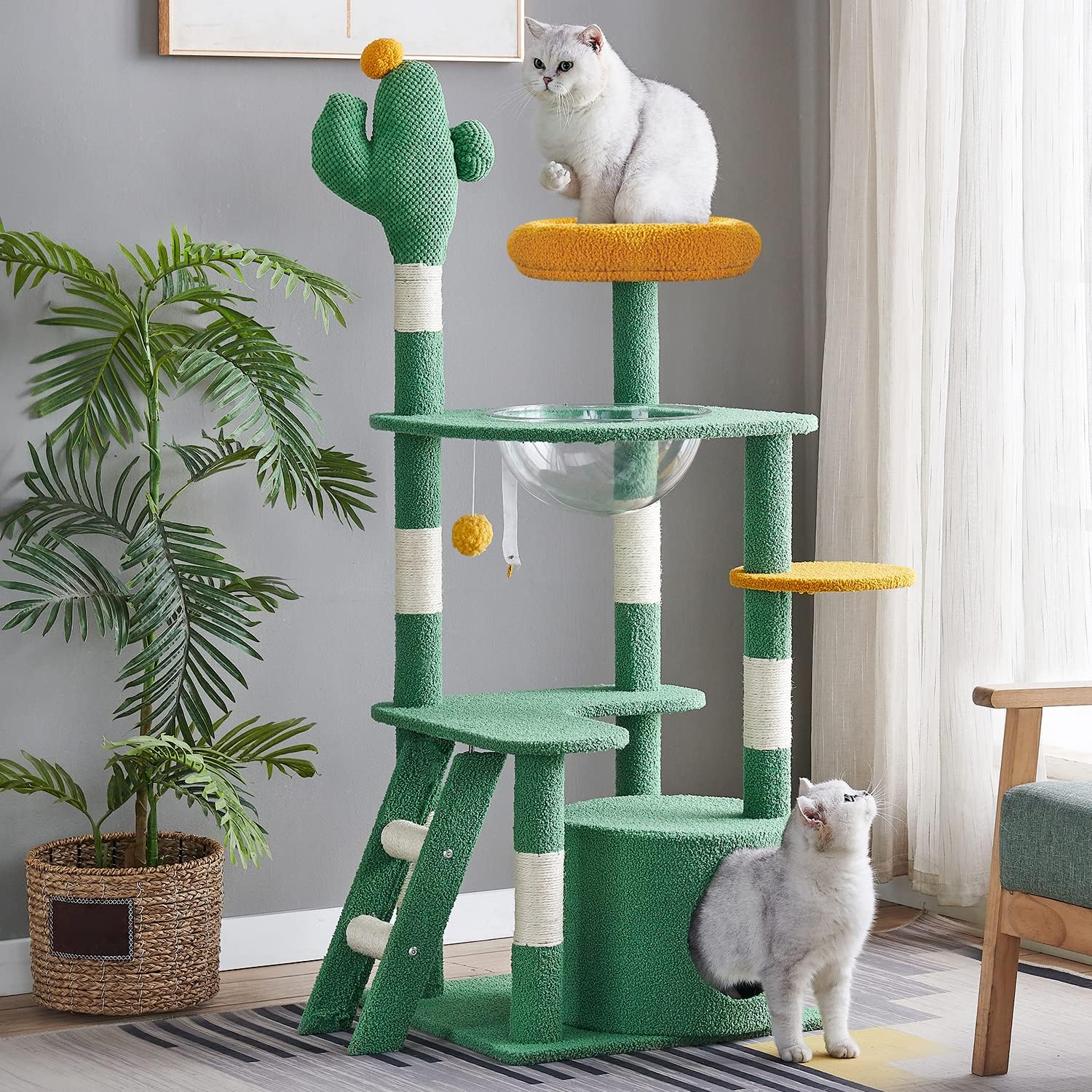 Arbre à Chat Cactus – Tour 135 cm avec Capsule et Condos thumbnail 2