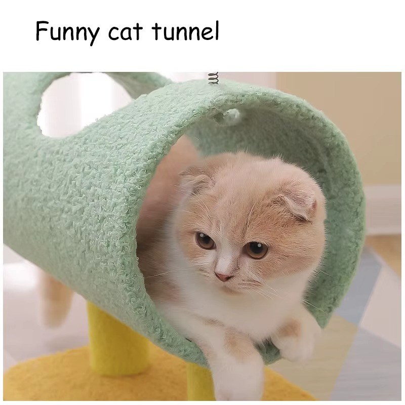 Arbre à Chat Dinosaure – Griffoir en Sisal avec Tunnel thumbnail 3