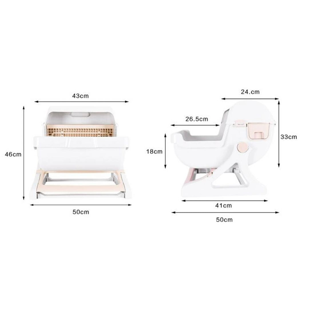 Bac à Litière Chat Semi-Automatique – Grand Plateau en PP thumbnail 5