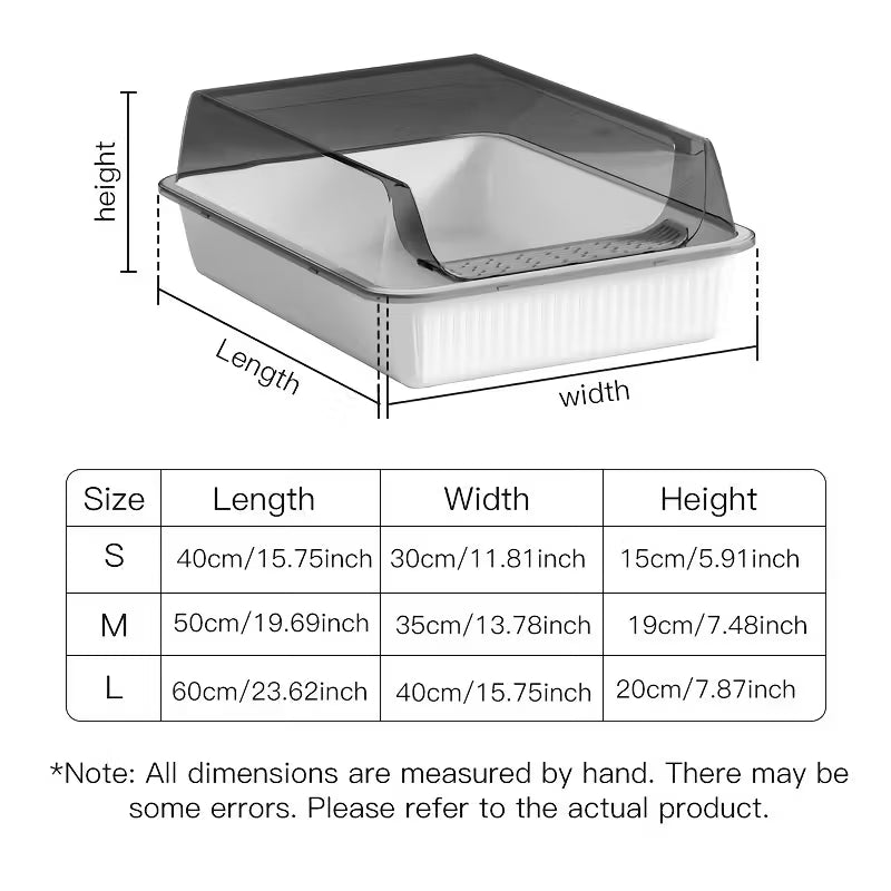 Bac à Litière Chat à Hautes Parois – Semi-Fermé avec Pelle thumbnail 4