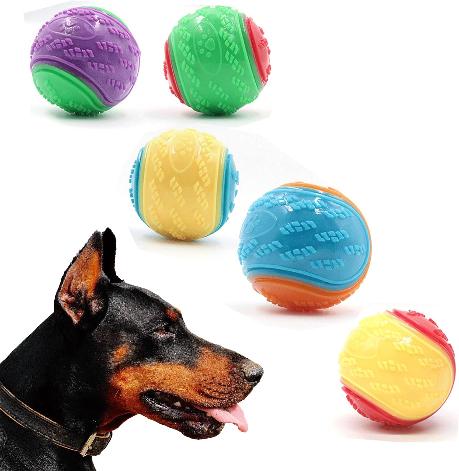 Balle à Mâcher Interactive pour Chien – Jouet Squeaky en Caoutchouc Résistant - 1