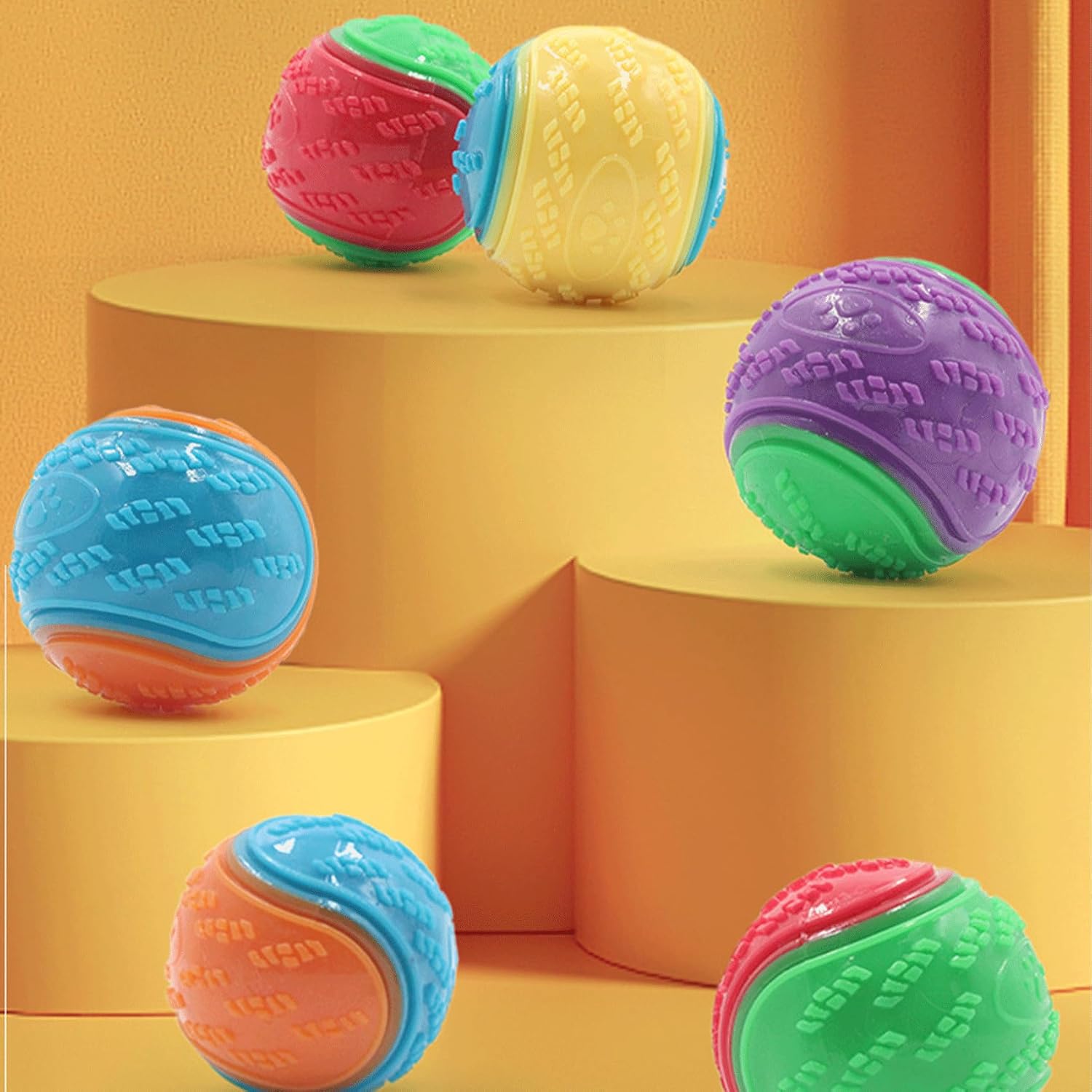 Balle à Mâcher Interactive pour Chien – Jouet Squeaky en Caoutchouc Résistant thumbnail 4