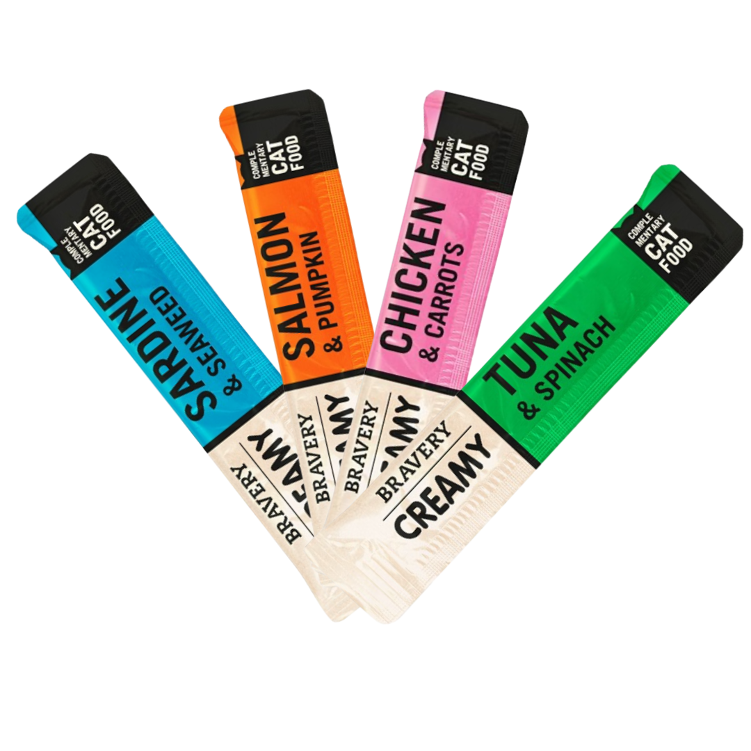 Bravery Cream – Natural Gourmet Snack for Cats (4 x 14g Sachets) | Grain Free, 100% Natural & Hypoallergenic thumbnail 2