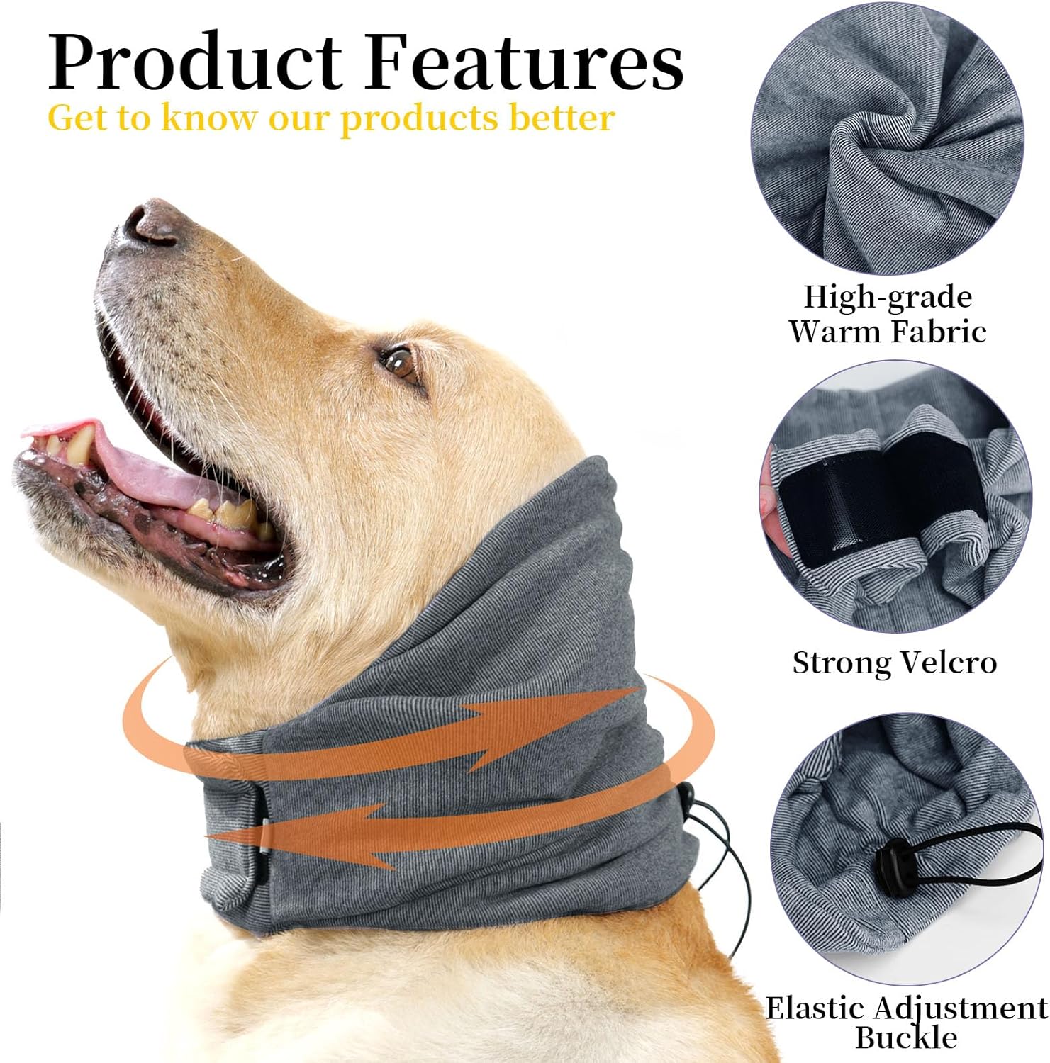 Cagoule Protectrice pour Chiens – Chaude & Anti-Bruit thumbnail 3