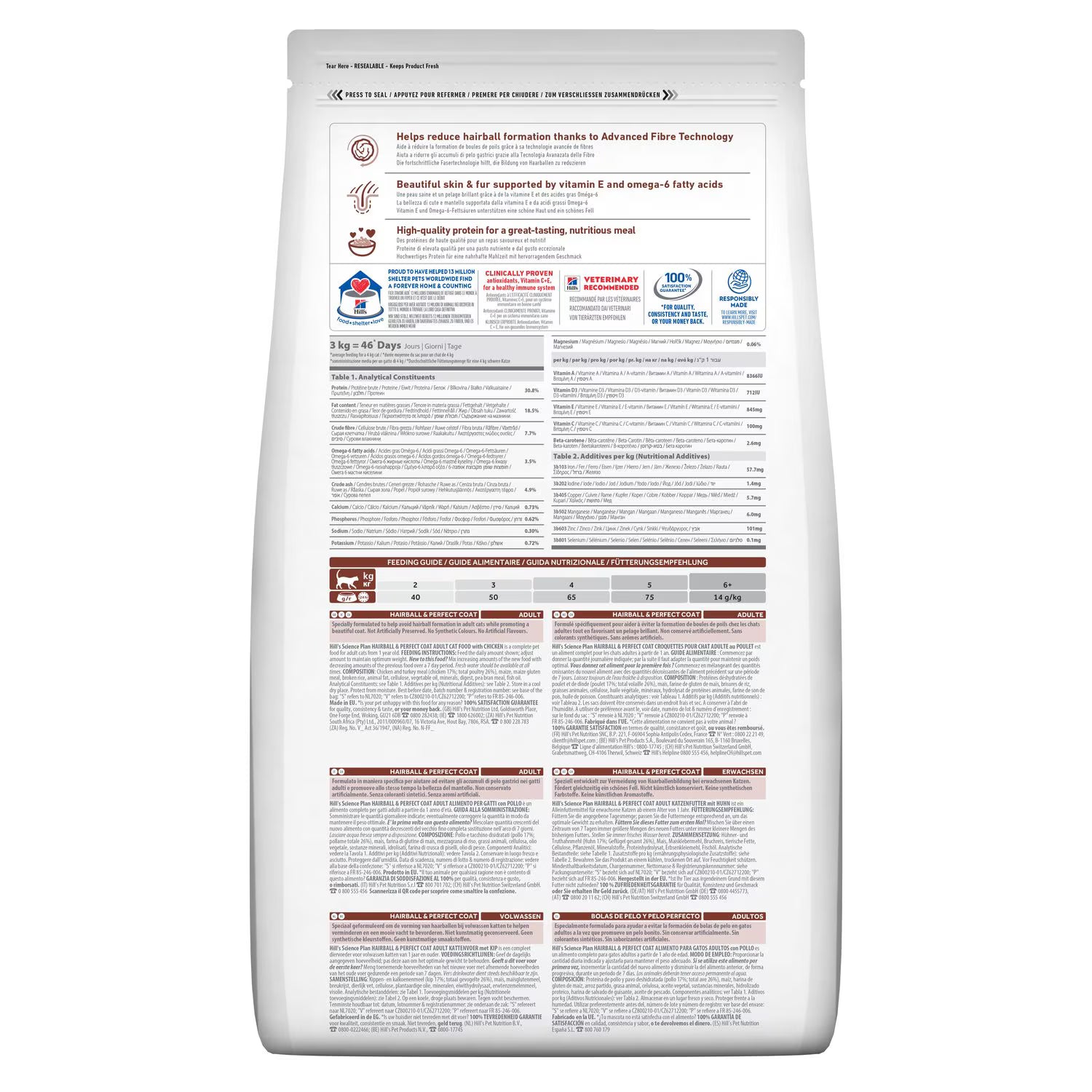 Croquettes pour chat adulte Hairball & Perfect Coat – Poulet Hill’s Science Plan (1,5 kg) thumbnail 2