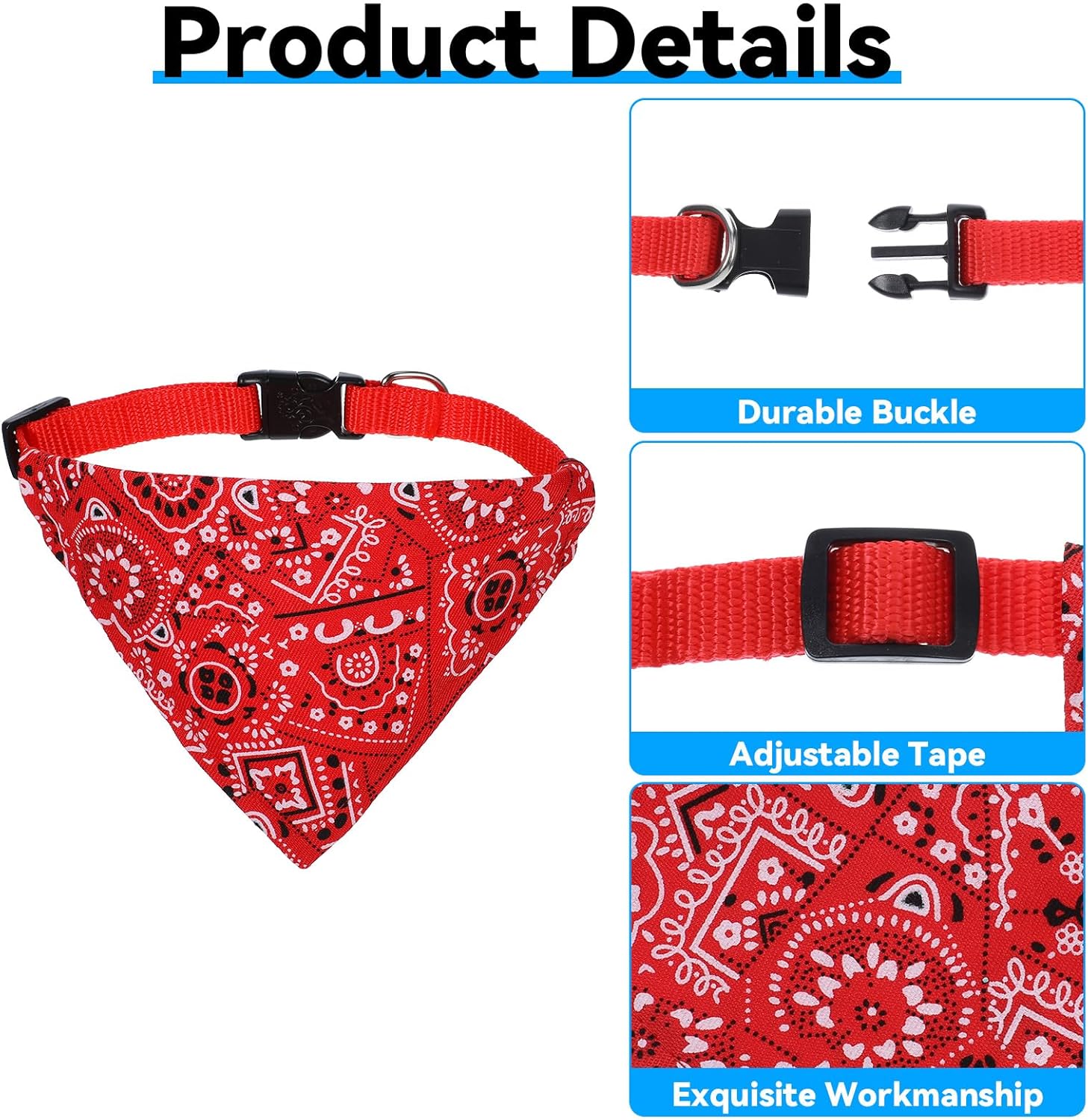 Collier Bandana pour Chien & Chat – Foulard Réglable avec Boucle Sécurité thumbnail 5