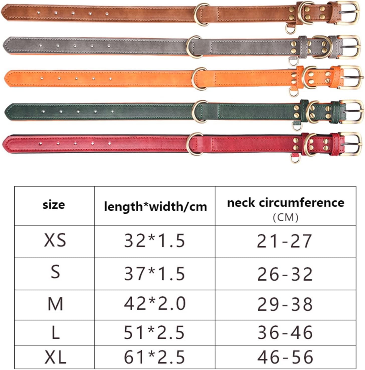 Collier pour Chien en Cuir – Réglable, Rembourré et Résistant avec Anneau en D thumbnail 3