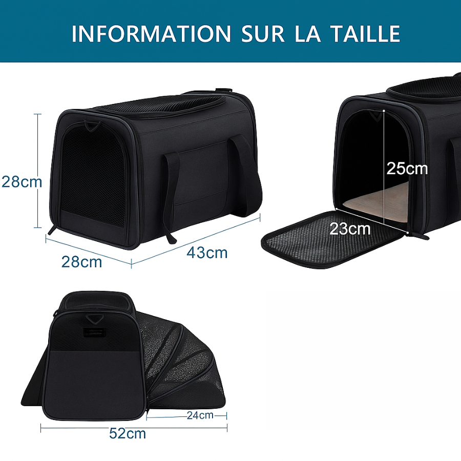 حقيبة نقل قابلة للتوسيع Galaxy Pets للقطط الكبيرة والكلاب الصغيرة 🐾 thumbnail 6