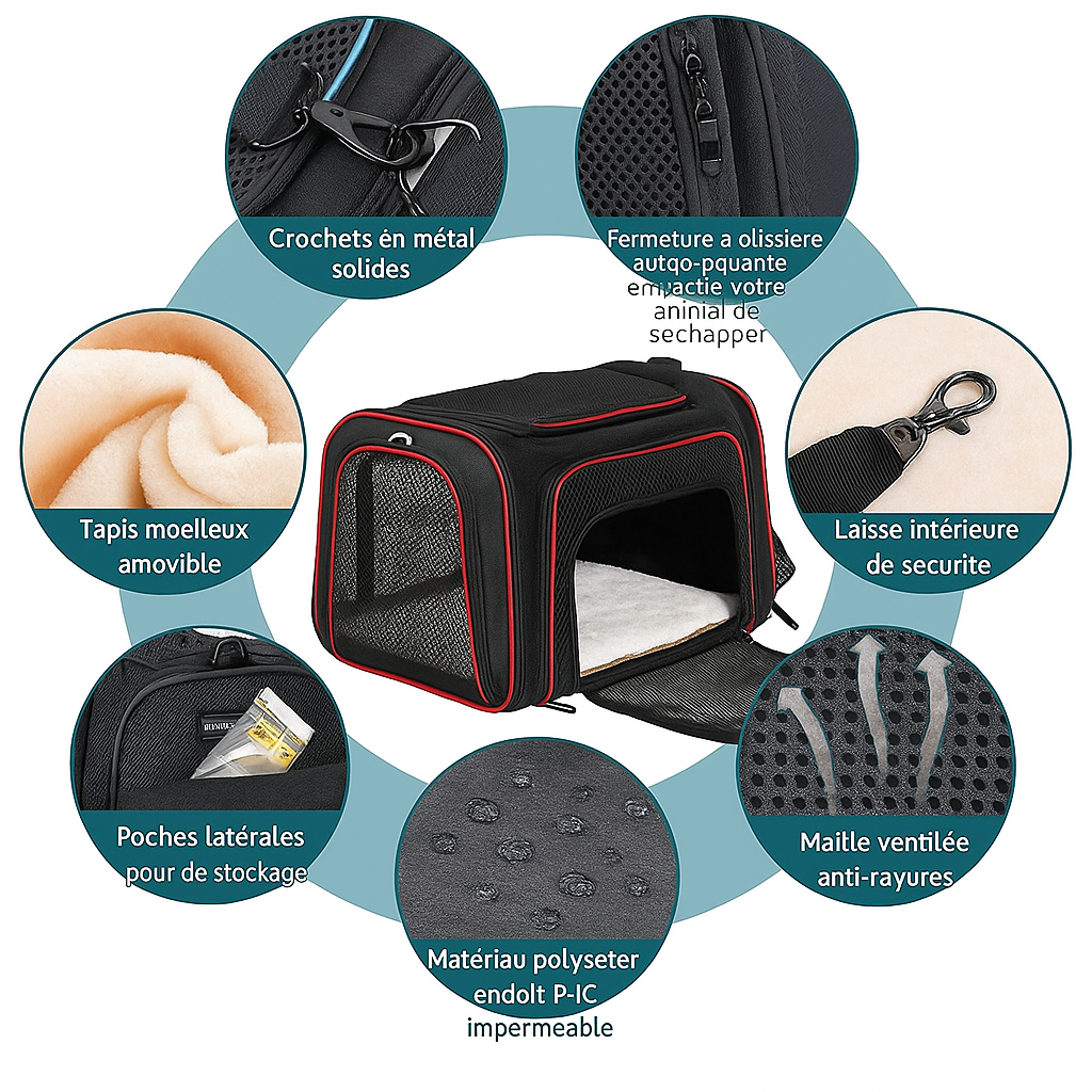 حقيبة نقل قابلة للتوسيع Galaxy Pets للقطط الكبيرة والكلاب الصغيرة 🐾 thumbnail 7