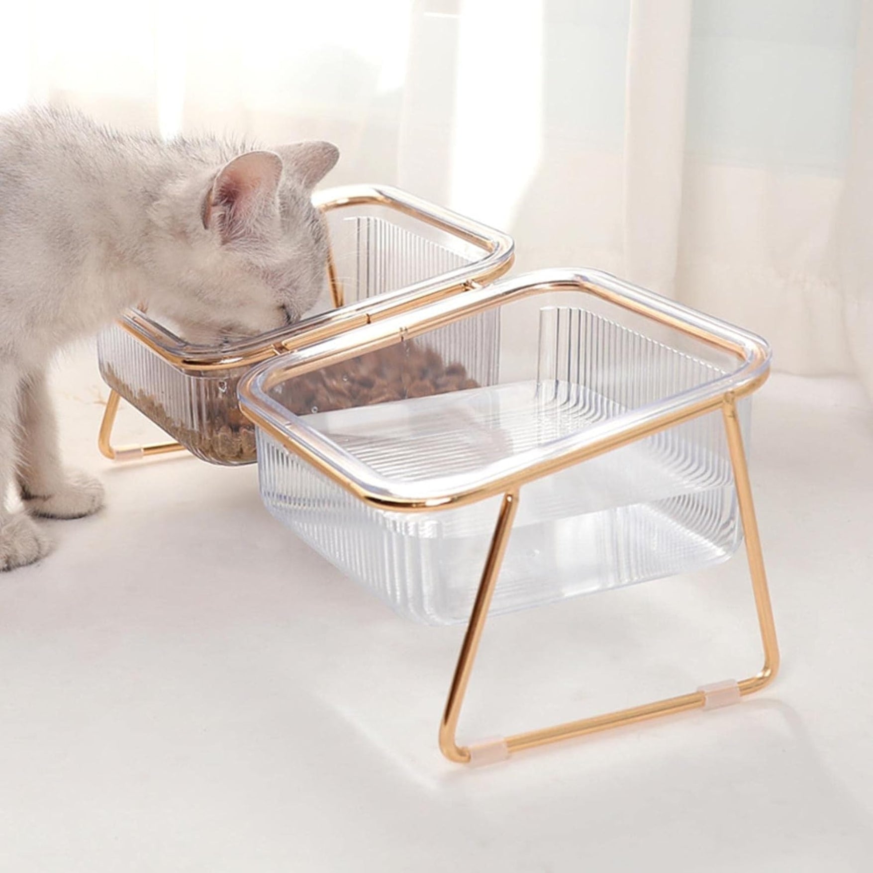 Gamelle Double avec Support – Antidérapant, Inclinée & Facile à Nettoyer thumbnail 2