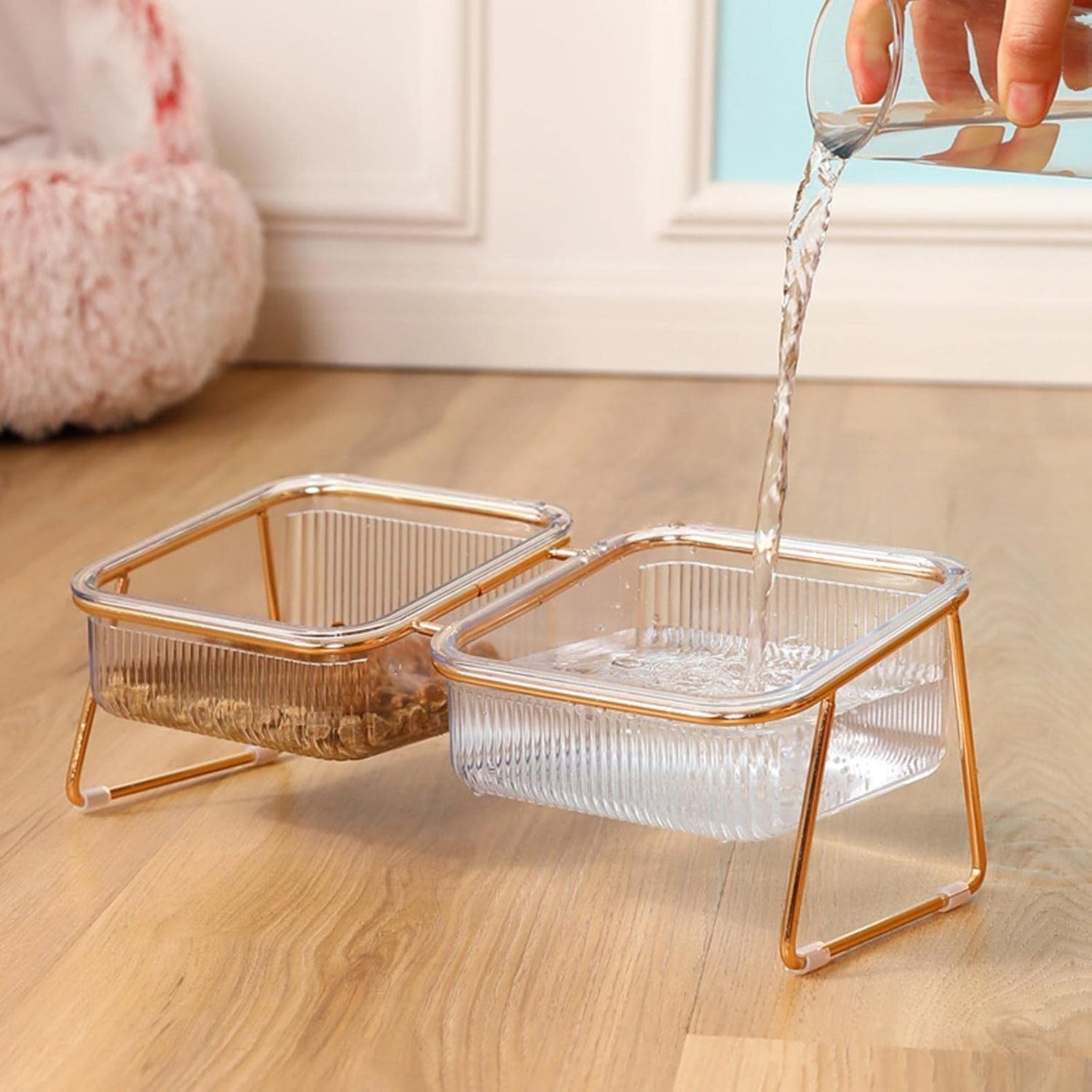 Gamelle Double avec Support – Antidérapant, Inclinée & Facile à Nettoyer thumbnail 3