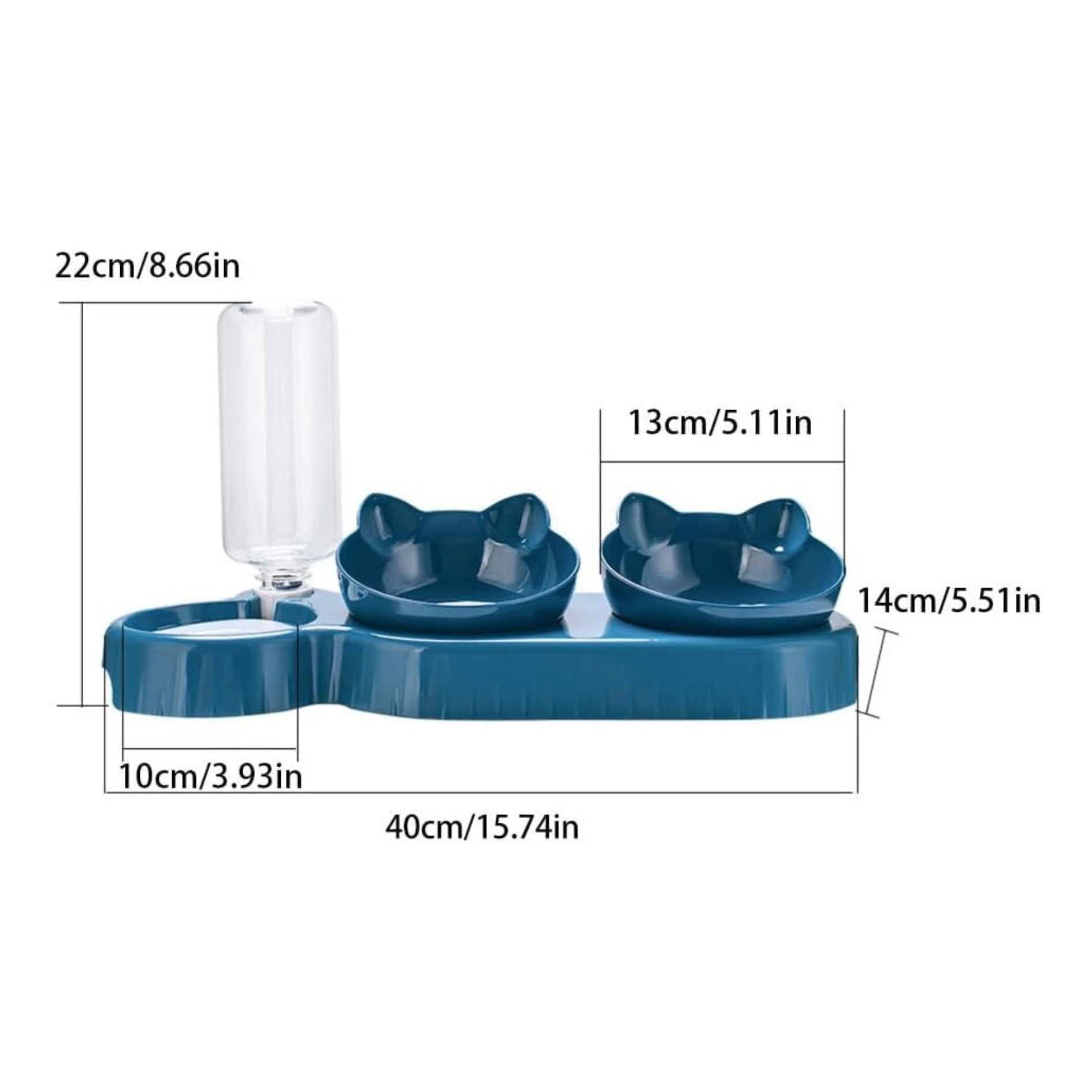 Gamelle inclinée pour chat avec distributeur d'eau automatique – Anti-déversement et facile à nettoyer thumbnail 4