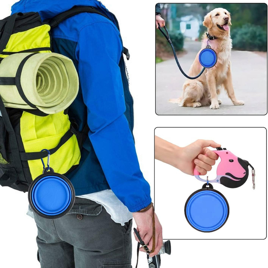 Gamelle Pliable pour Chien – Écuelle de Voyage Portable pour Nourriture & Eau avec Mousqueton thumbnail 3