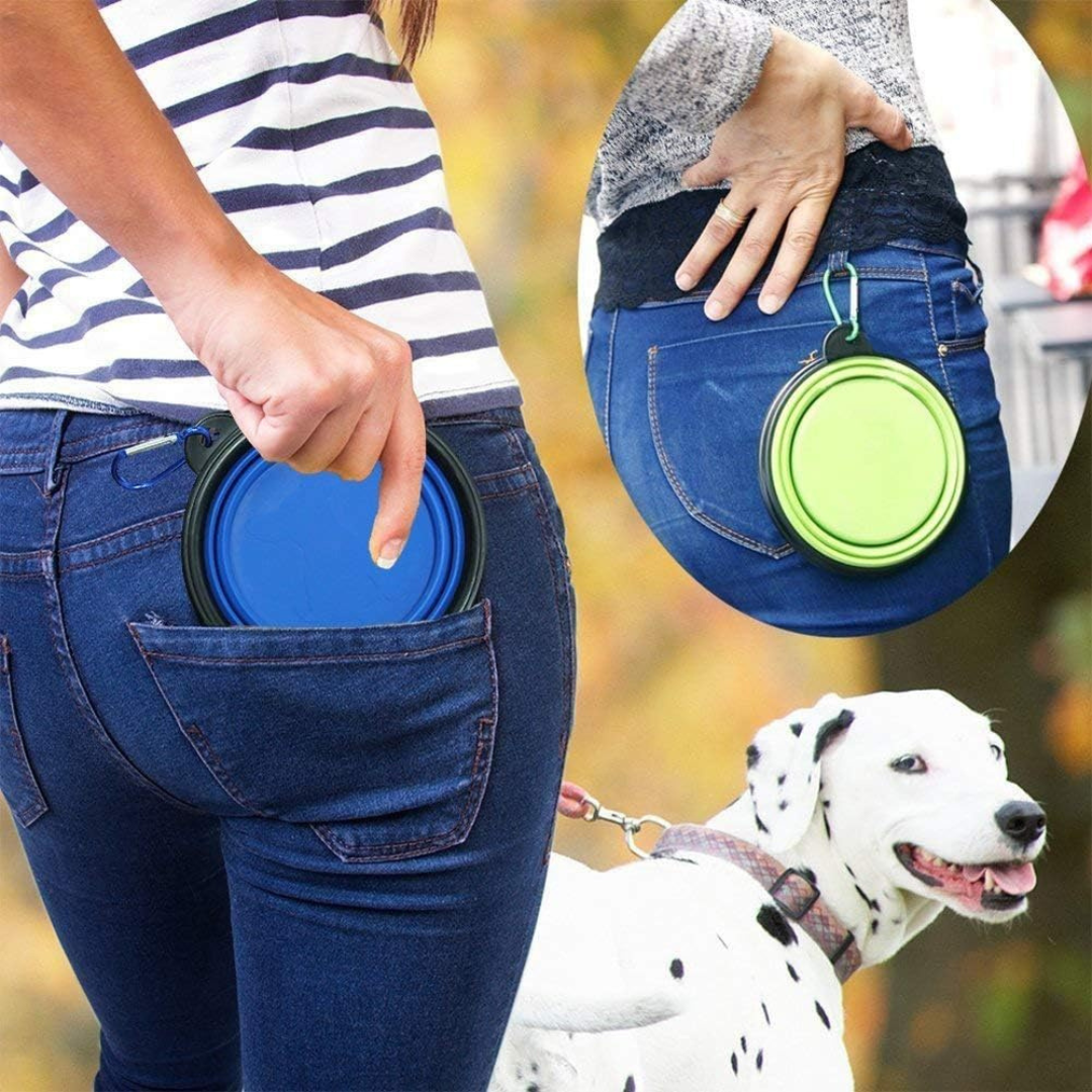 Gamelle Pliable pour Chien – Écuelle de Voyage Portable pour Nourriture & Eau avec Mousqueton thumbnail 4